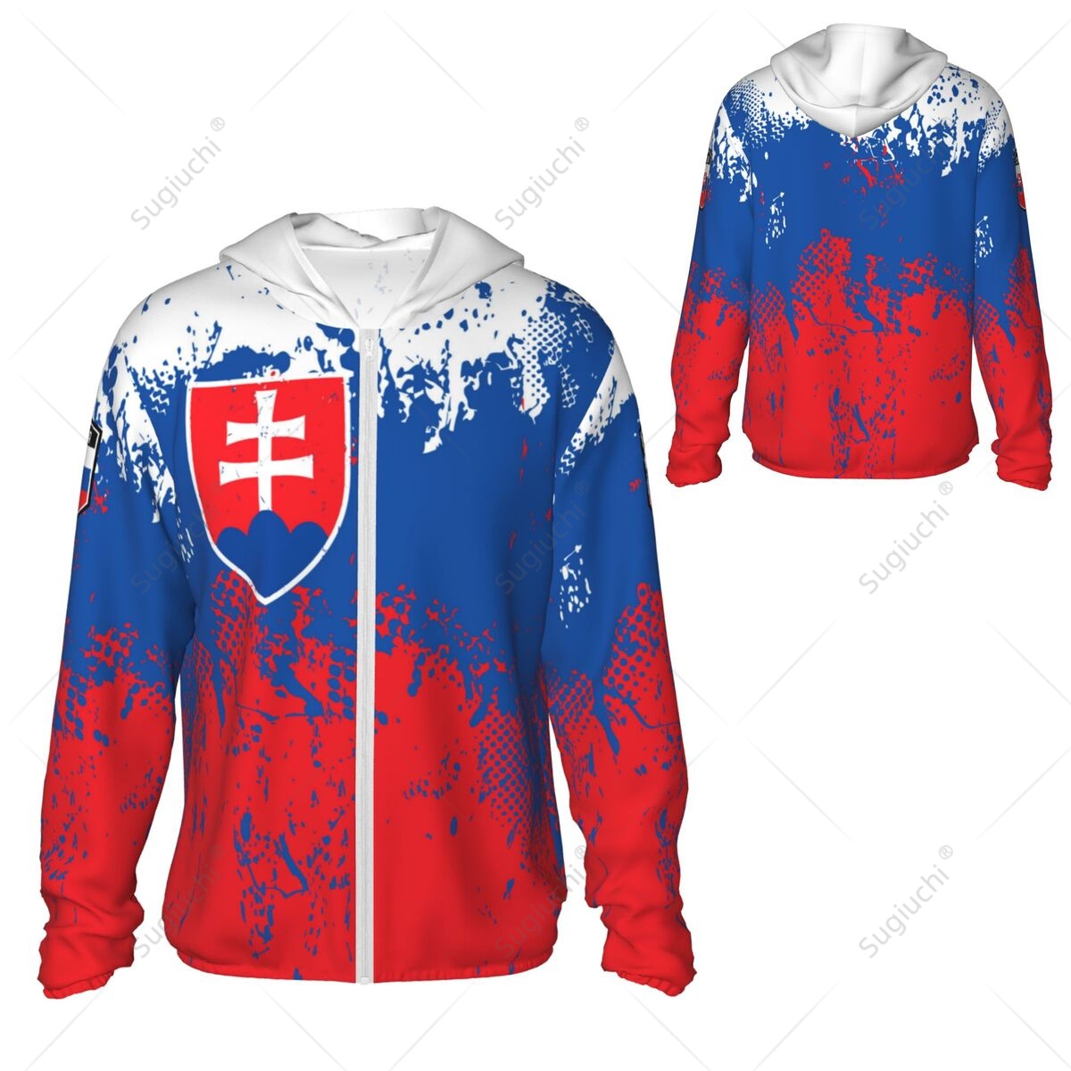 Fishing Hoodie - Bandiera della slovacchia protezione solare felpa
