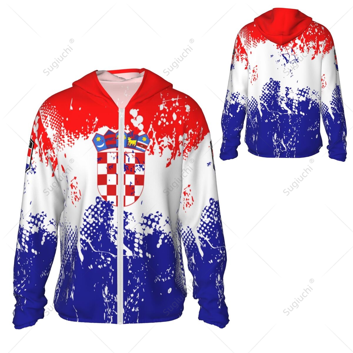 Fishing Hoodie - Felpa con Cappuccio Protezione Solare Bandiera