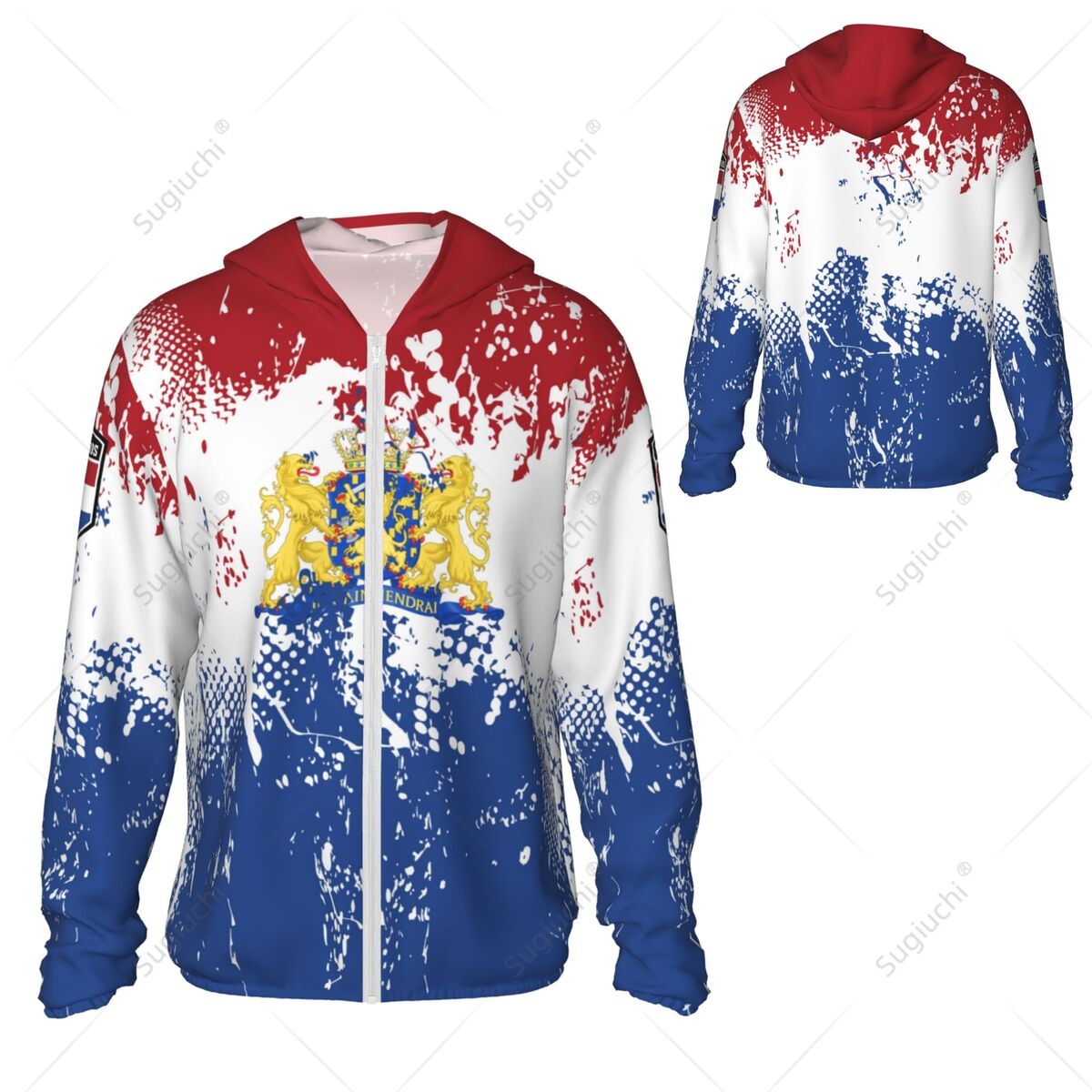 Fishing Hoodie - Felpa con Cappuccio Protezione Solare Bandiera