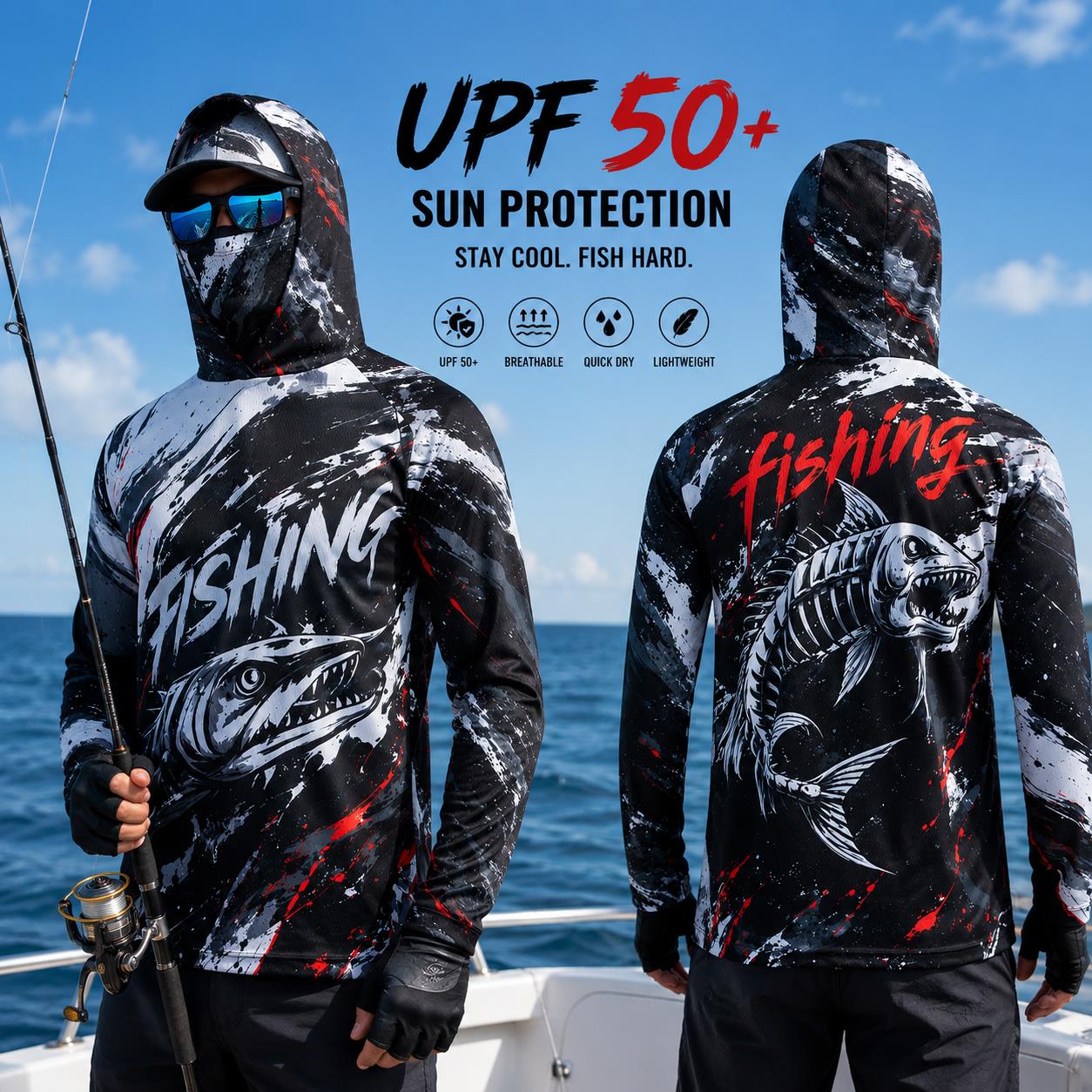 Fishing Hoodie - Maglia da Pesca con Cappuccio per
