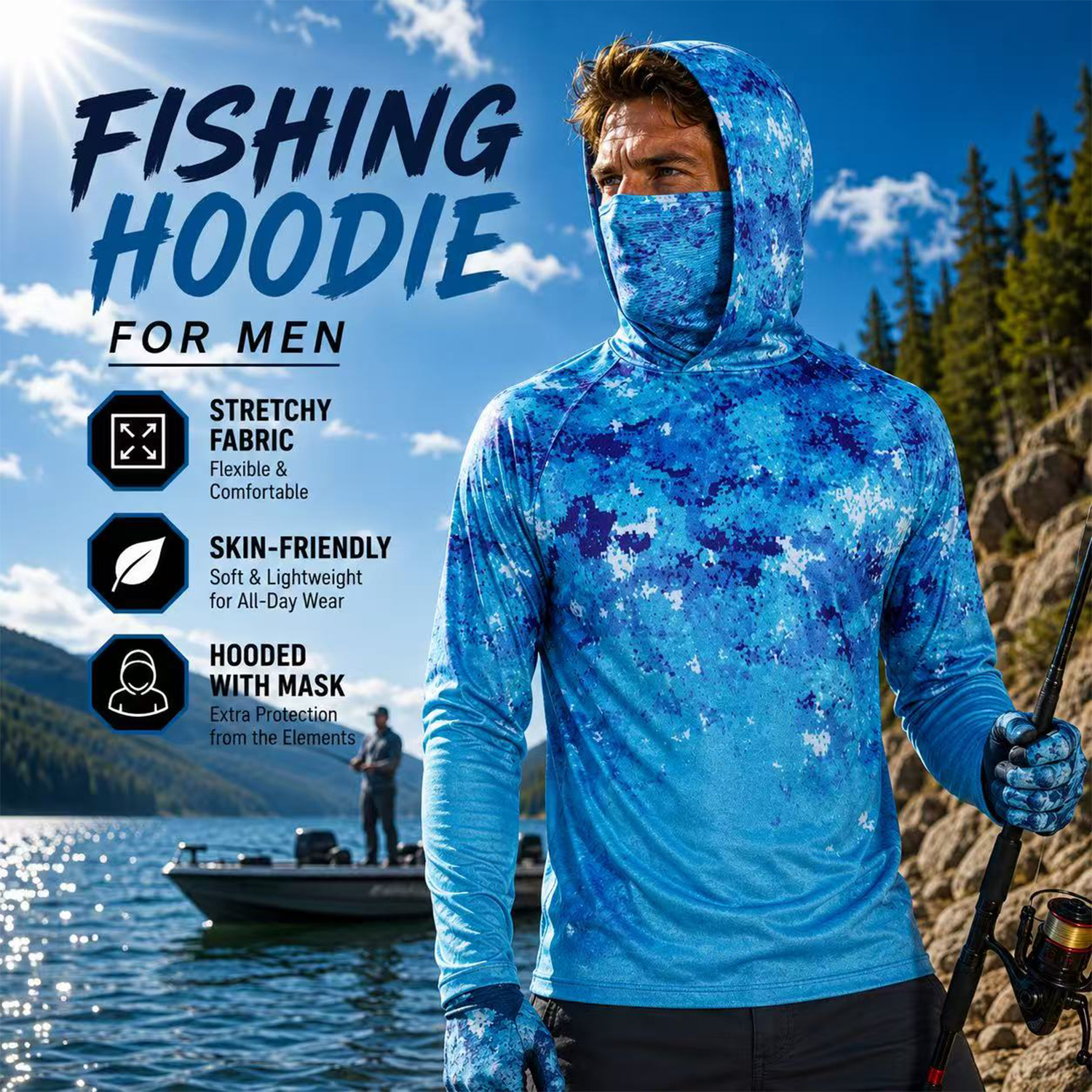 Fishing Hoodie - Maglia da Pesca Estiva, Abbigliamento da
