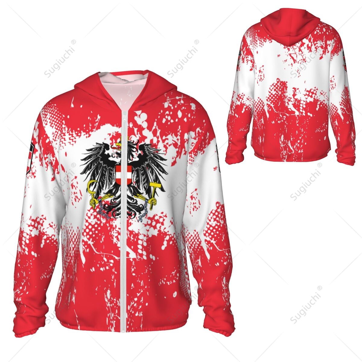 Fishing Hoodie - Felpa con Cappuccio Protezione Solare Bandiera