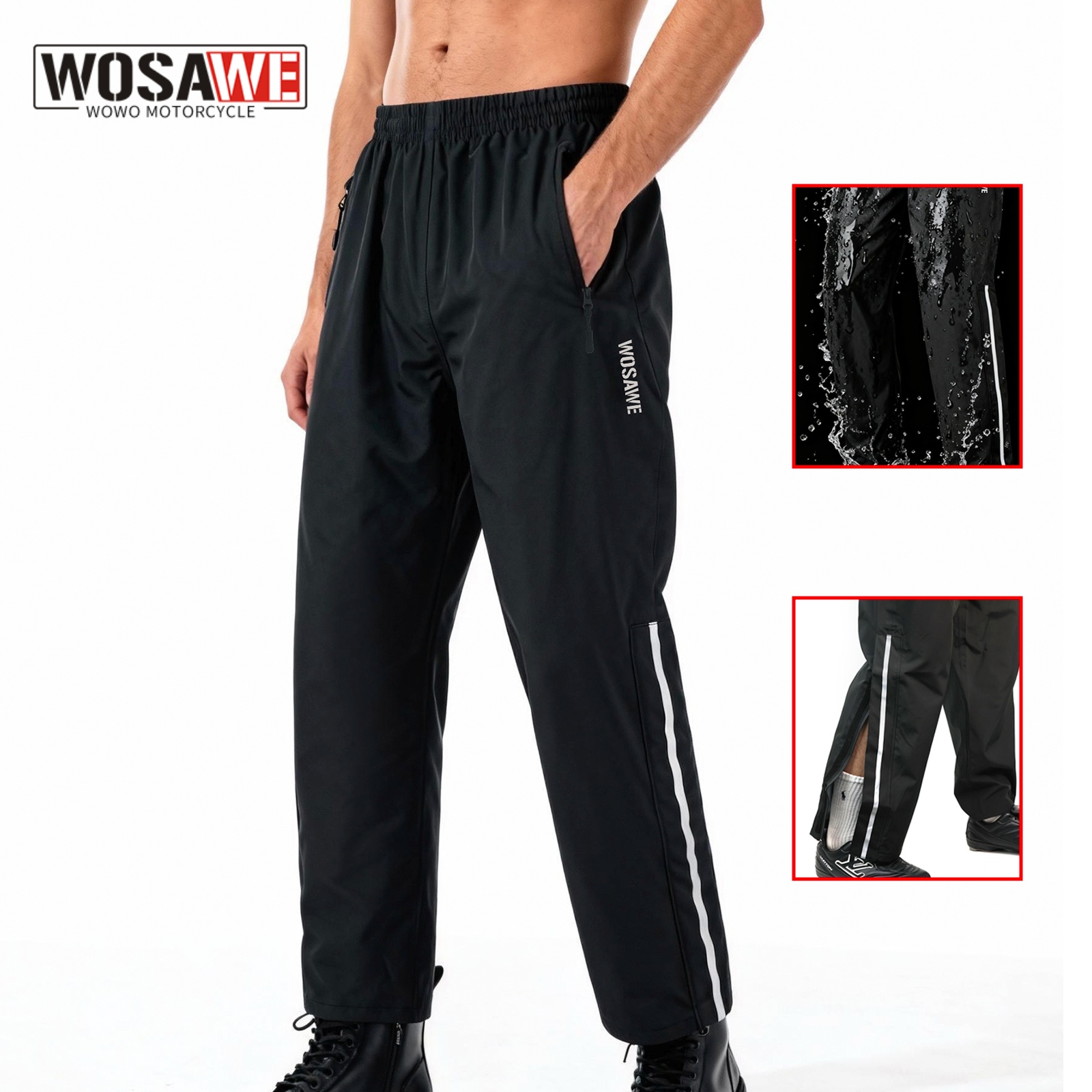 Fishing Rain Suit - WOSAWE Motocicletta Pantaloni singoli antipioggia Impermeabili