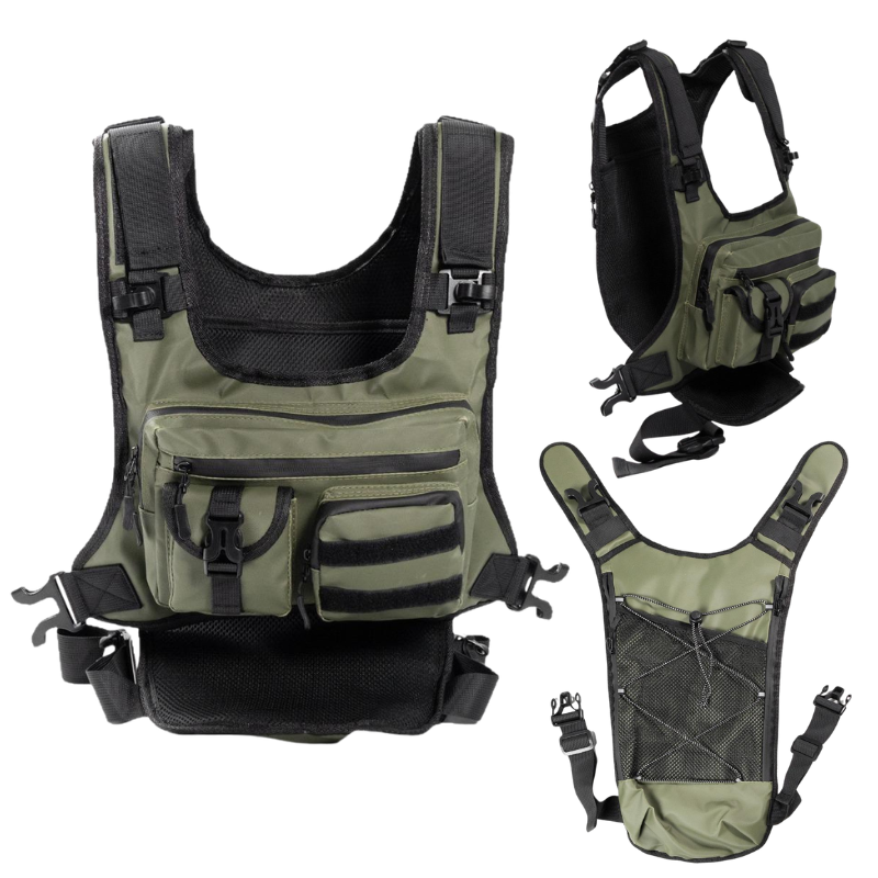 Fishing Bag Waterproof - Gilet Tattico Multitasche da Esterno, Borsa