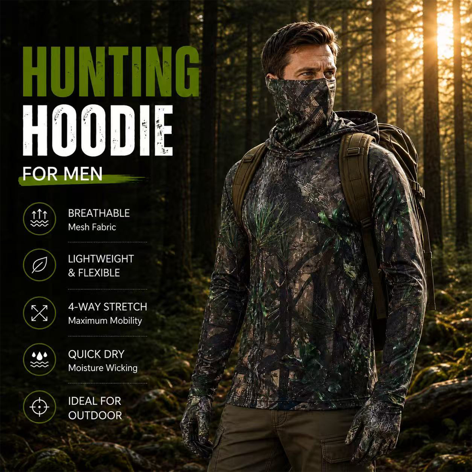 Fishing Shirt Uv Protection - Maglia da Pesca Uomo Anti-UV, Abbigliamento