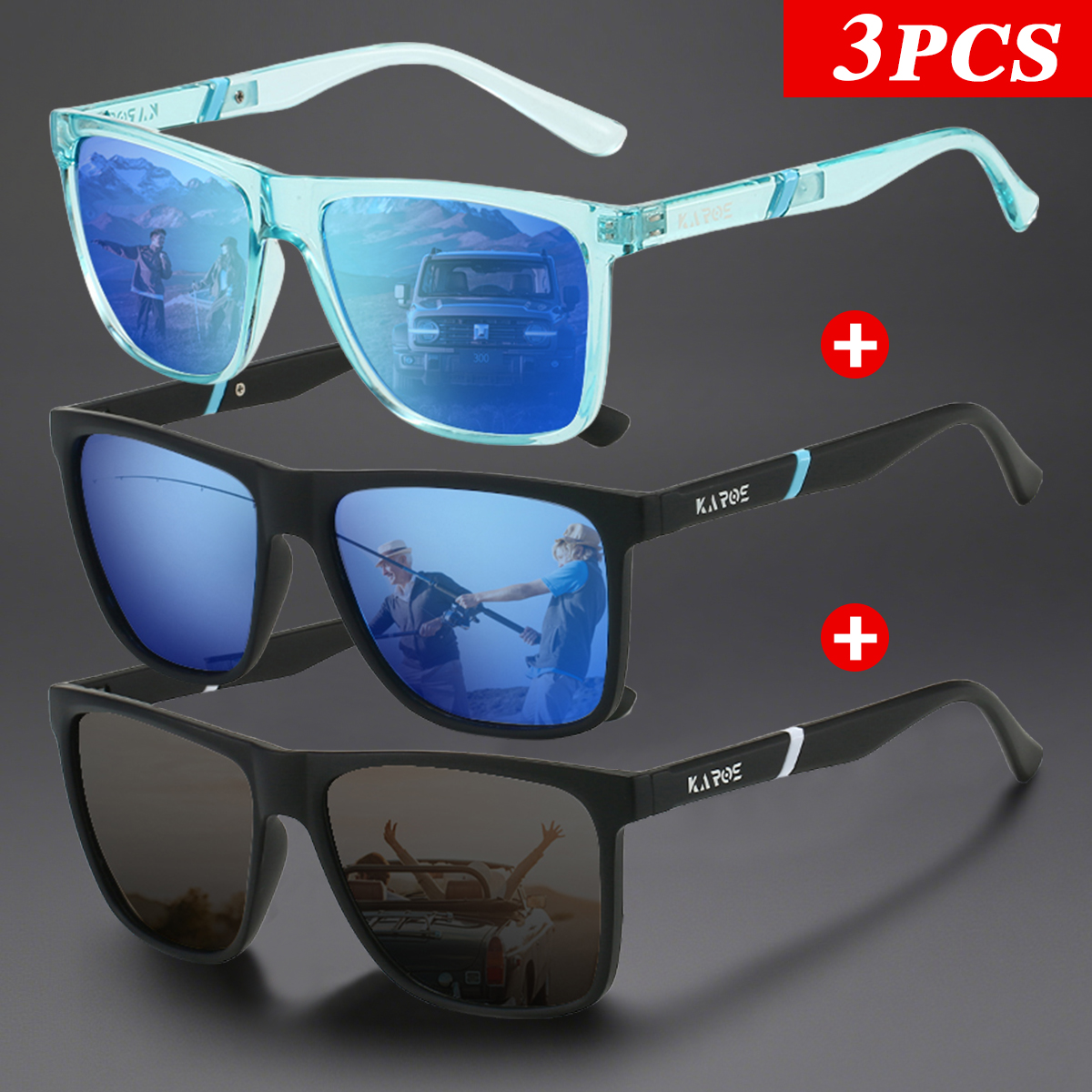 Fishing Sunglasses Polarized - 3 pz/set Karos occhiali da sole