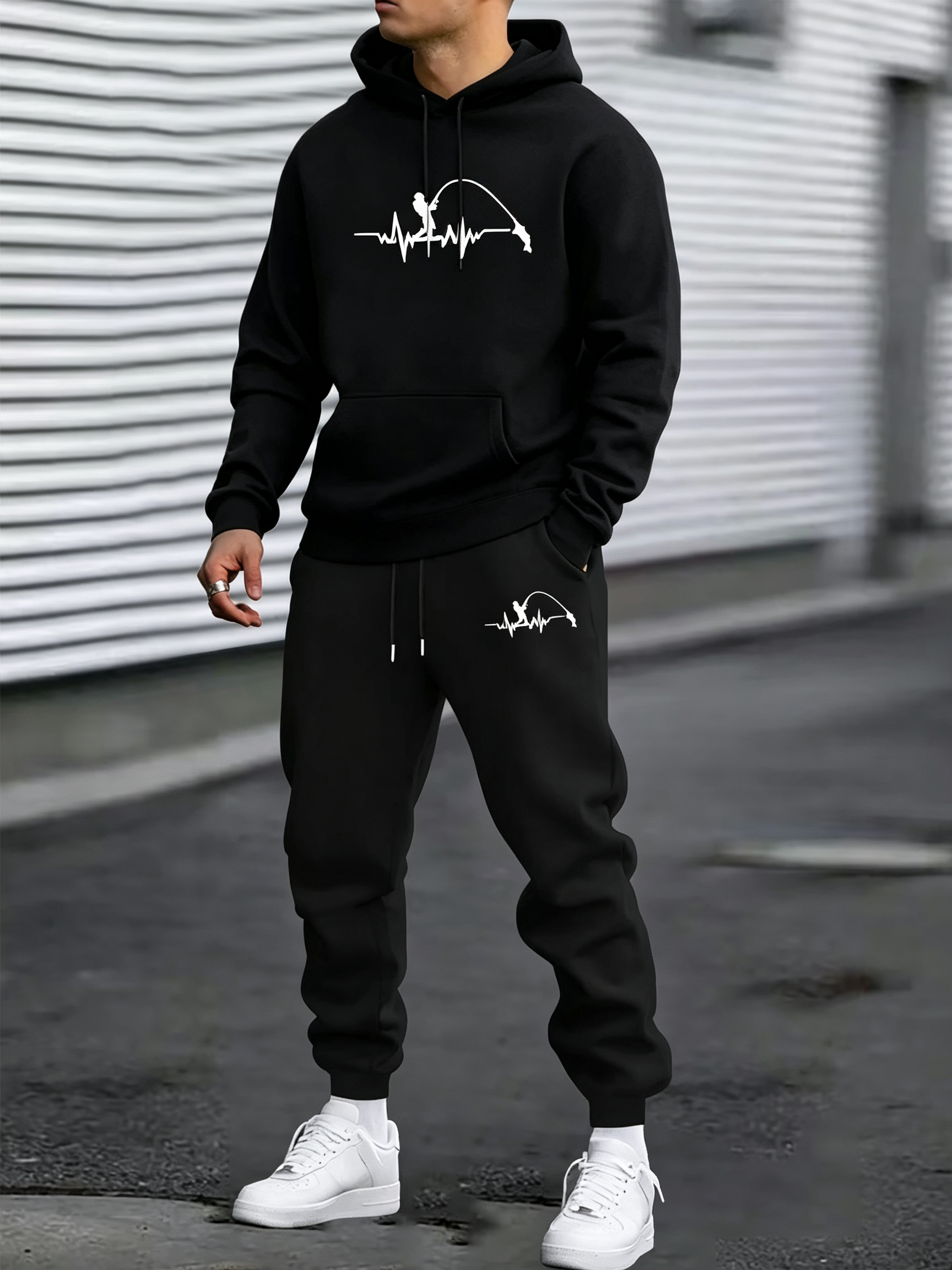 Fishing Hoodie - Completo sportivo casual da uomo -