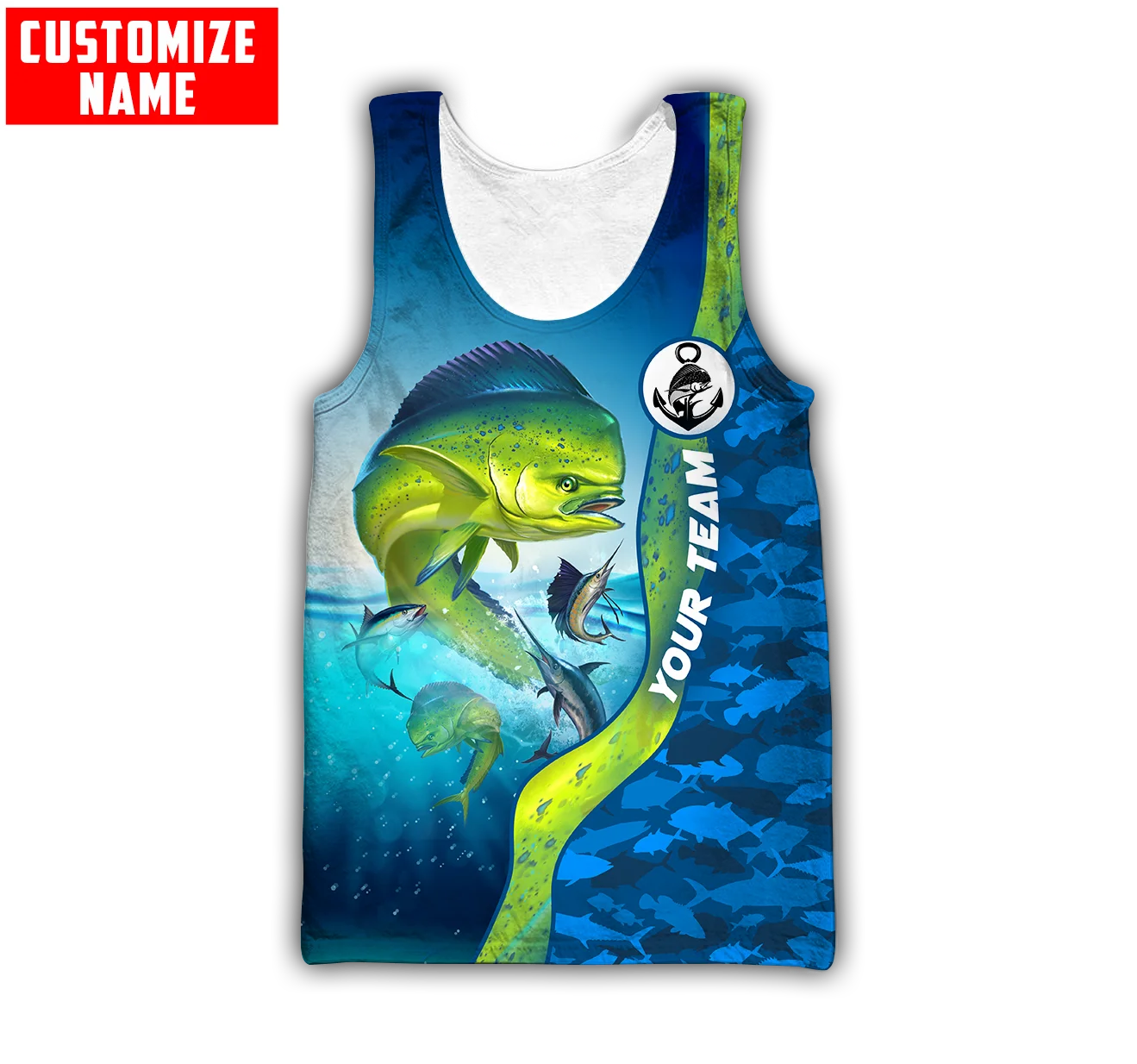 Fishing Vest - Nome personalizzato Mahi mahi fishing 3D