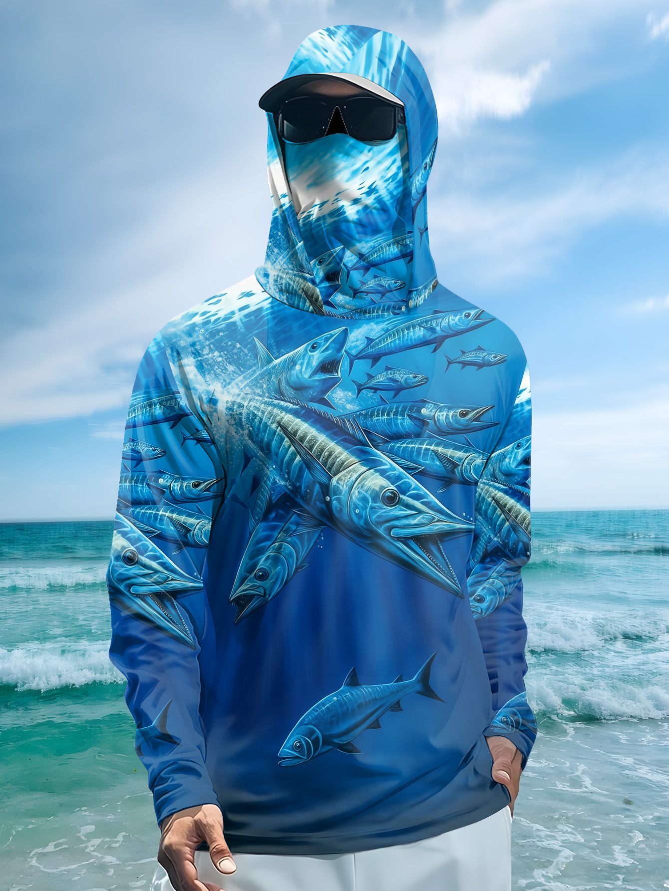 Fishing Shirt Uv Protection - Maglietta da pesca a maniche lunghe