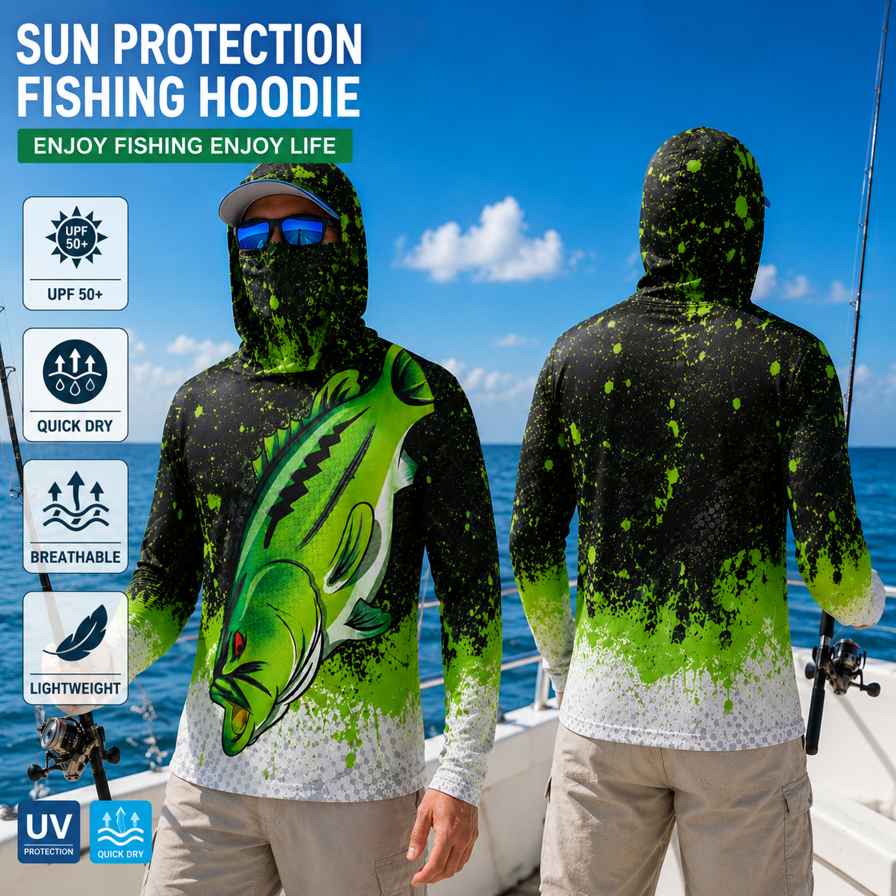 Felpa da Pesca con Stampa Sfum - Fishing Hoodie recensione e prezzo