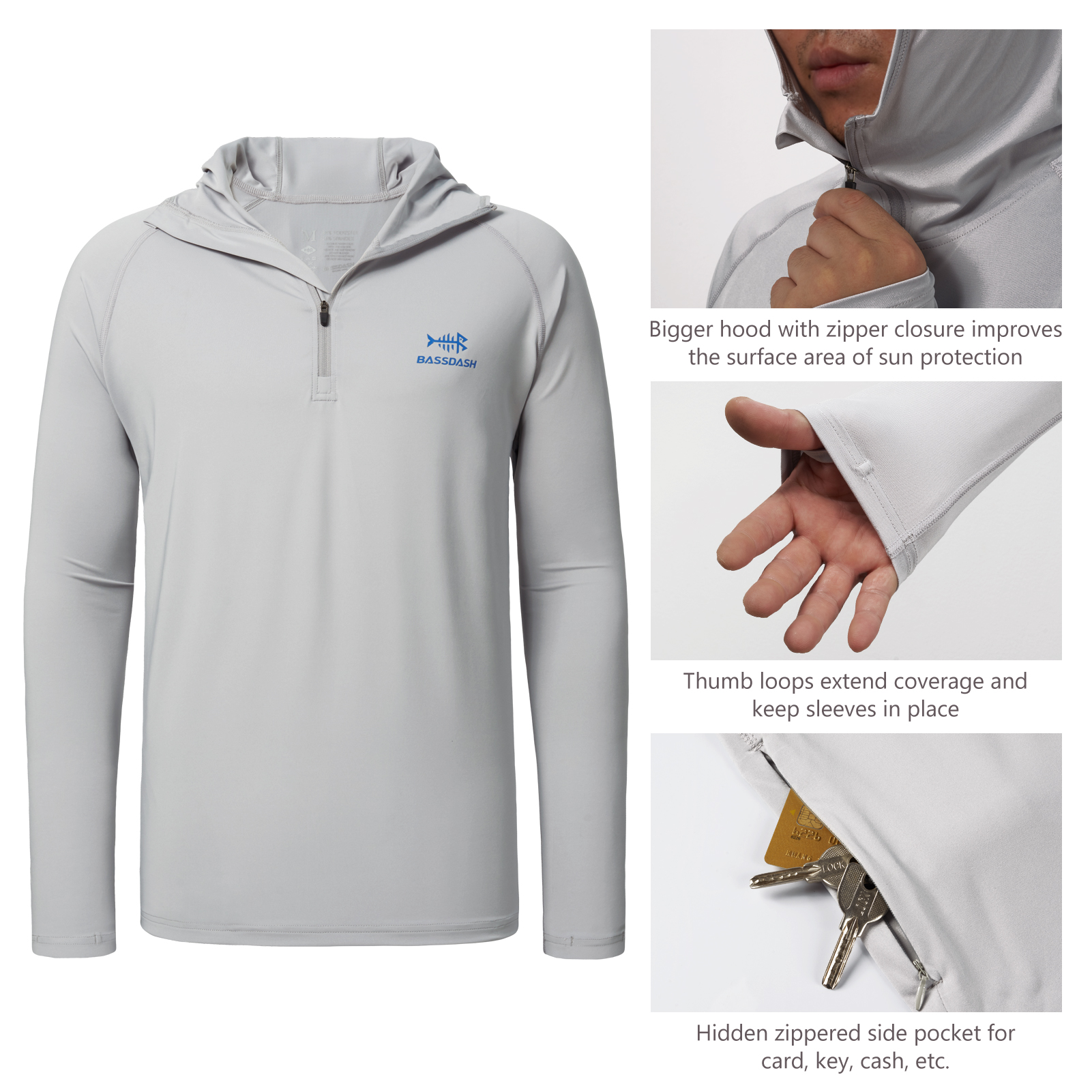 Bassdash felpa con cappuccio d - Fishing Shirt Uv Protection recensione e prezzo